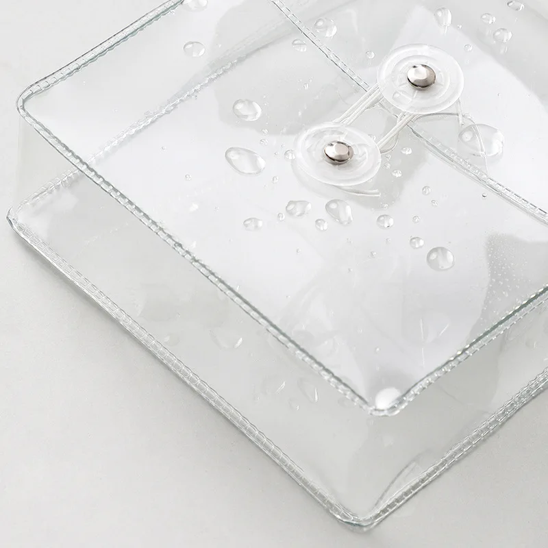 명확한 화장품 가방 방수 PVC 연필 주머니 세면 용품 운반 주머니 휴대용 주최자 스티커 Washi 테이프 액세서리