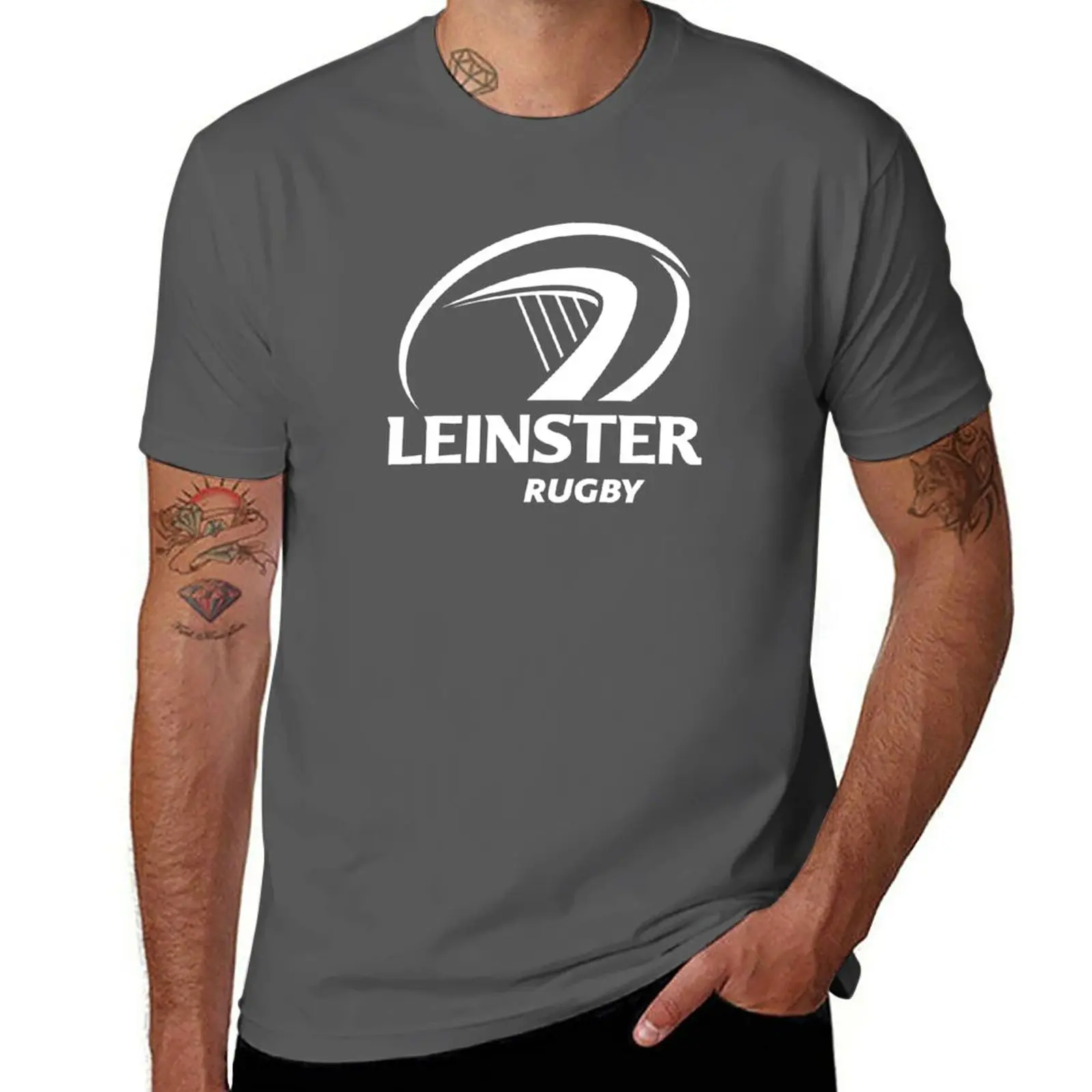 Leinster Rugby Logo 2 T-Shirt New Edition Asciugatura Rapida Taglie Forti Magliette Pesanti Per Uomo