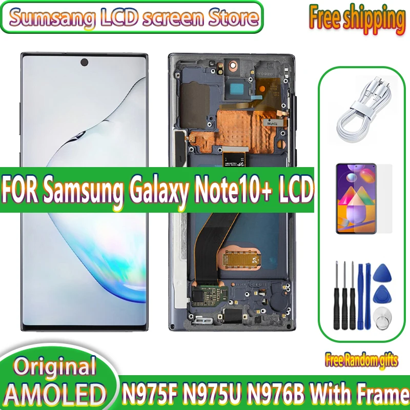 

6.8" AMOLED LCD For Samsung Galaxy Note10+ Note 10 Plus Touch Screen Digitizer Display Assembly note 10plus n975 n975U n975F