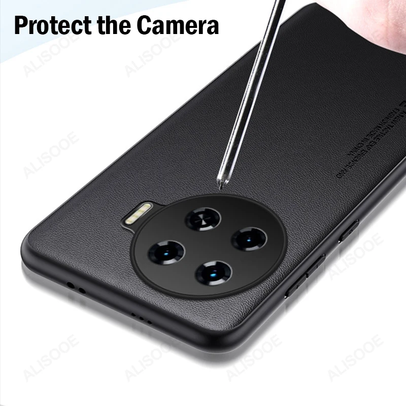 Luxury Shockproof PU-Leather Case with Fiber Texture for Smartphones (6.78 inch)