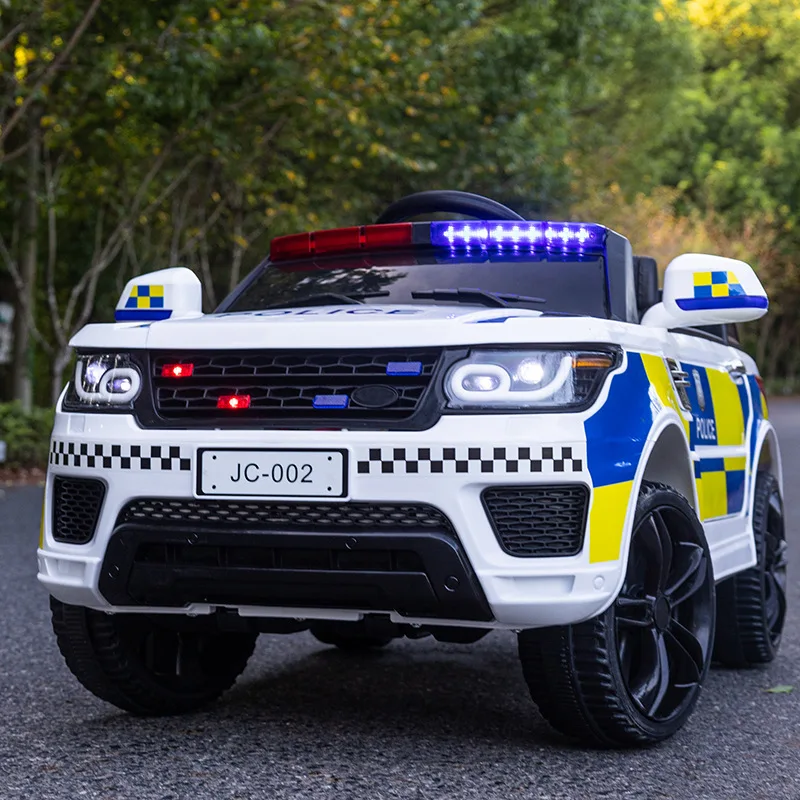 12V Load 50KG Big Size With Remote Control Children's Electric Four-wheel Rechargale Double drive Toy Battery Police Music Car 3
