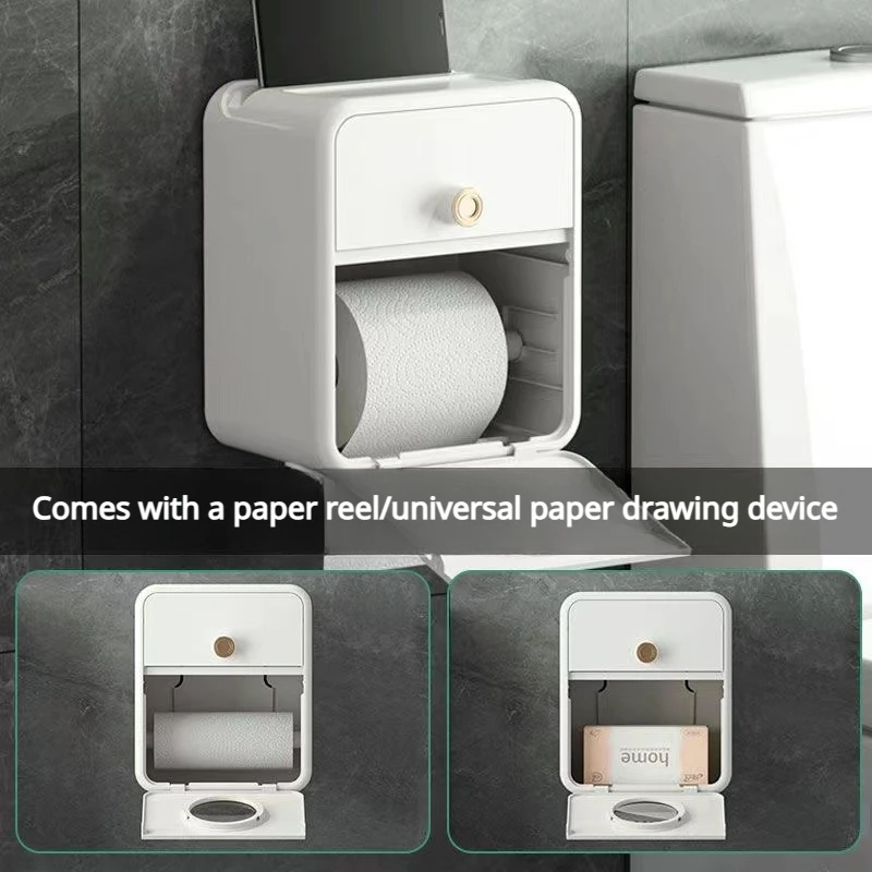 Toilet Paper Holder Wet Tissue Storage Box Tissue Storage Box Tissue Box Tissue Dispenser Toilet Paper Holder Waterproof Tissue Storage Box Wall Mount Toilet Roll Organizer Bathroom Accessories Sets