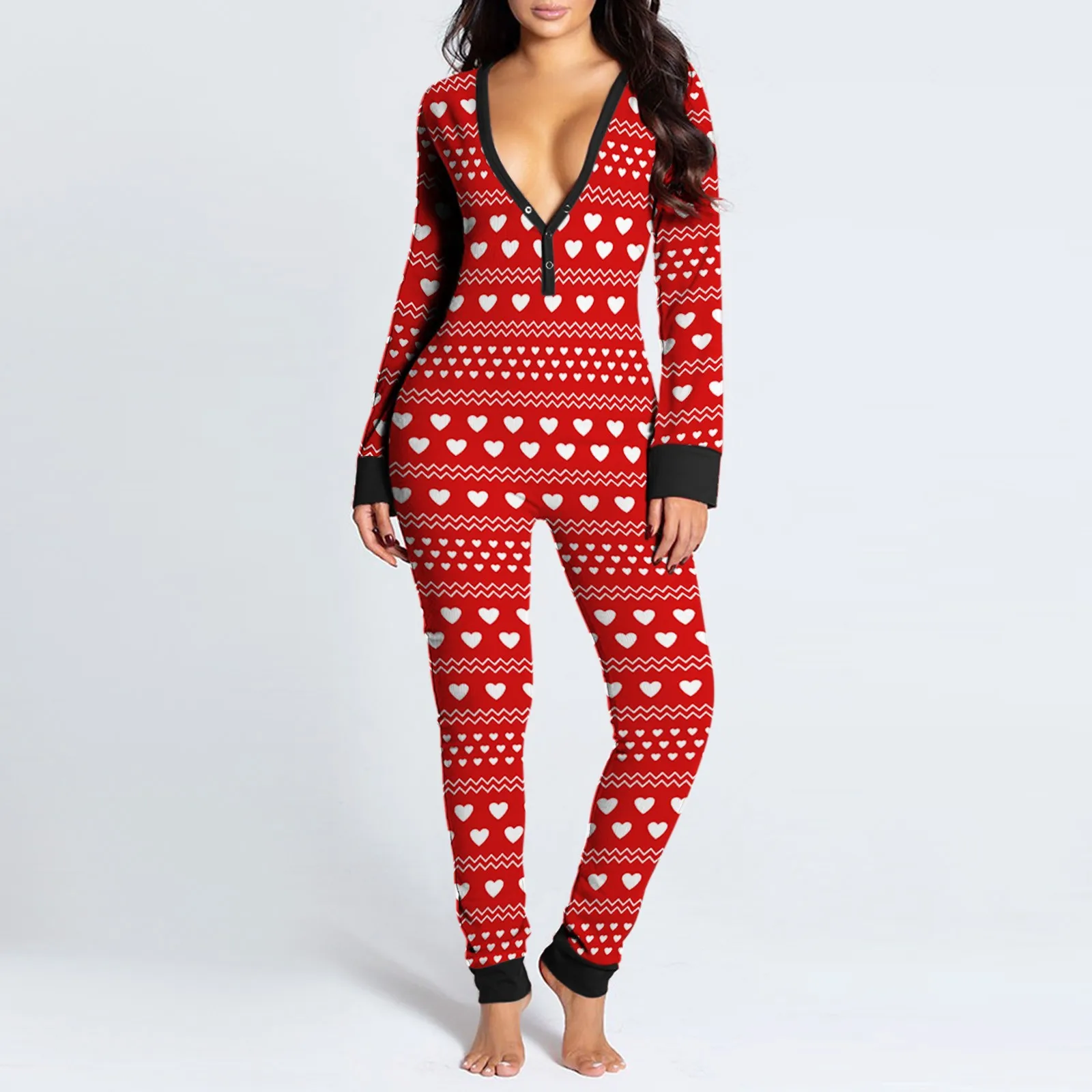 Women Christmas Onesies Open Butt Flap for Adults Sexy Sleepwear Romper Pajamas Jumpsuit Xmas Sexy Cute Pyjama Long Nightie kigurumi pajamas onesies women bodysuit sleep wear set flannel pajamas onesies