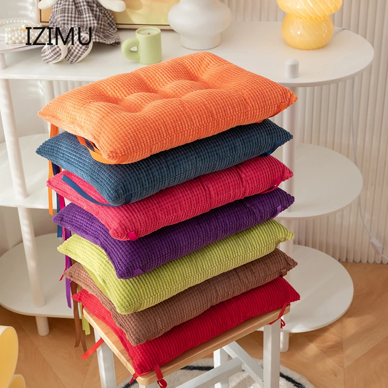 

Cushion Tie Four Seasons Office Dining Chair Pad Thickened Warm Pad Student Classroom Bench Rectangular Chair Butt Pad