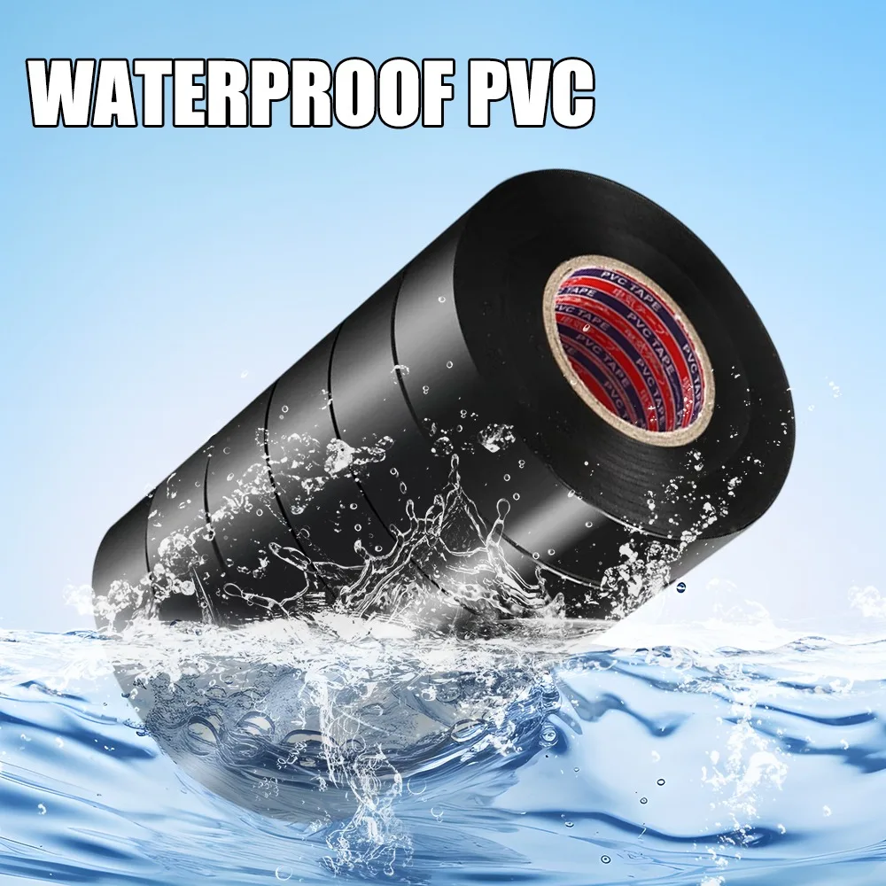 Premium Black PVC Electrical Insulation Tape - Flame-Retardant, Waterproof, Self-Adhesive
