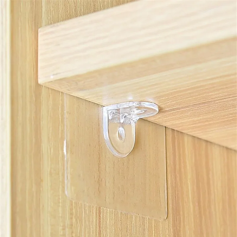 

10 Transparent Triangle Bracket Layered Partition Brackets Support Shelf Right Angle Support Paste Screw Hook Pcs