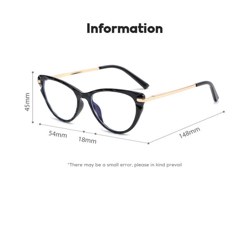 Women Glasses Cat Eye Glasses Anti Blue Light Transparent Eyewear Vintage Clear Eyeglasses Optical Frame