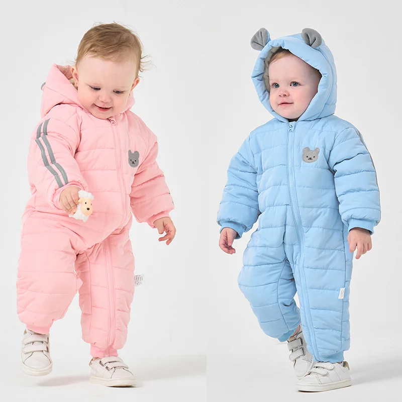 Newborn Baby Clothes Winter Warm Infant Outwear Hooded Baby Jumpsuit Boys Ski Suit Thicken Girl Jacket 0 to 24 Months