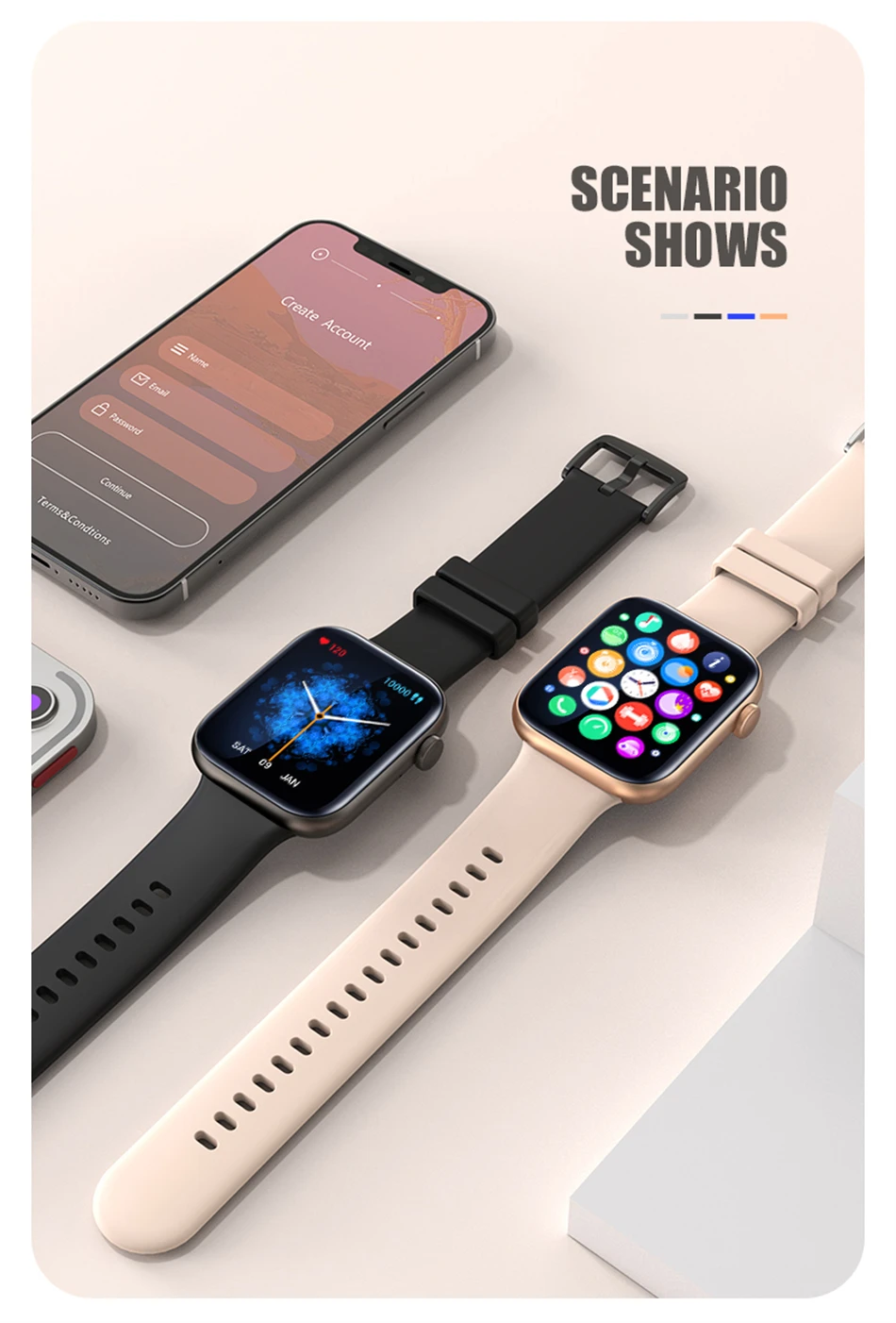 2022 New Bluetooth Answer Call Smartwatch Men 1.8inch Smart Watch Women DIY Dial Sleep Tracker for Android iOS Phone Smart watch