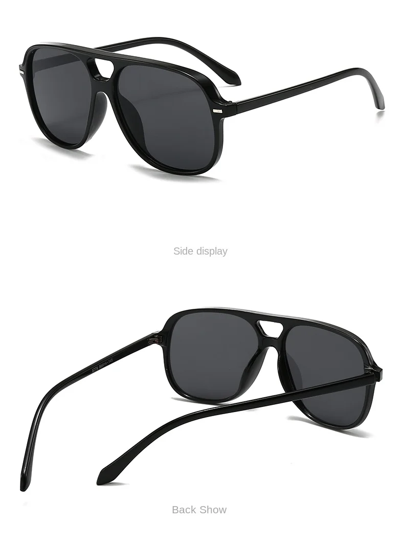 Retro Doppelbalken-Sonnenbrille für Damen Neue Sommer-Outdoor-UV-Schutz-Mode Schwarze Rote Brille Vintage-Design Sonnenbrillen für Herren – Detail 6