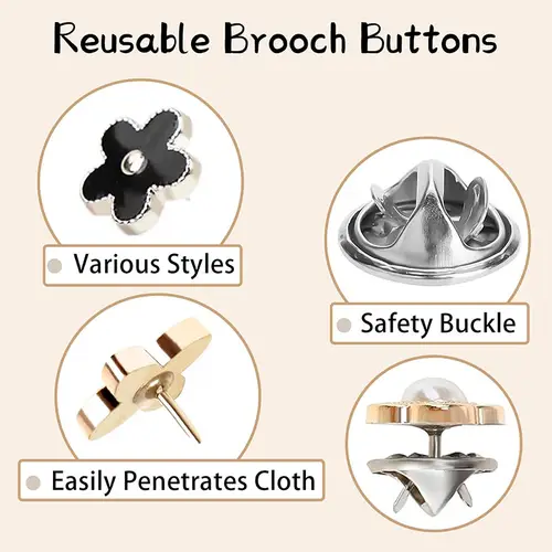 10pcs/Fashion Brooch SetPrevent Accidental Exposure Buttons Brooch Badge Cufflinks Button Detachable Buttons Sewing Accessories - Image 2