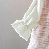 New In Spring Toddler Girl Dresses Korean Fashion Cute Bow Mesh Plaid Long Sleeve Princess Kids Dress Baby Clothes Outfit 5