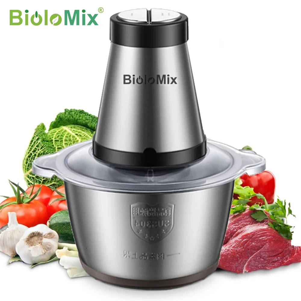 BioloMix 2 Speeds 500W Stainless Steel 2L Capacity Electric Chopper
