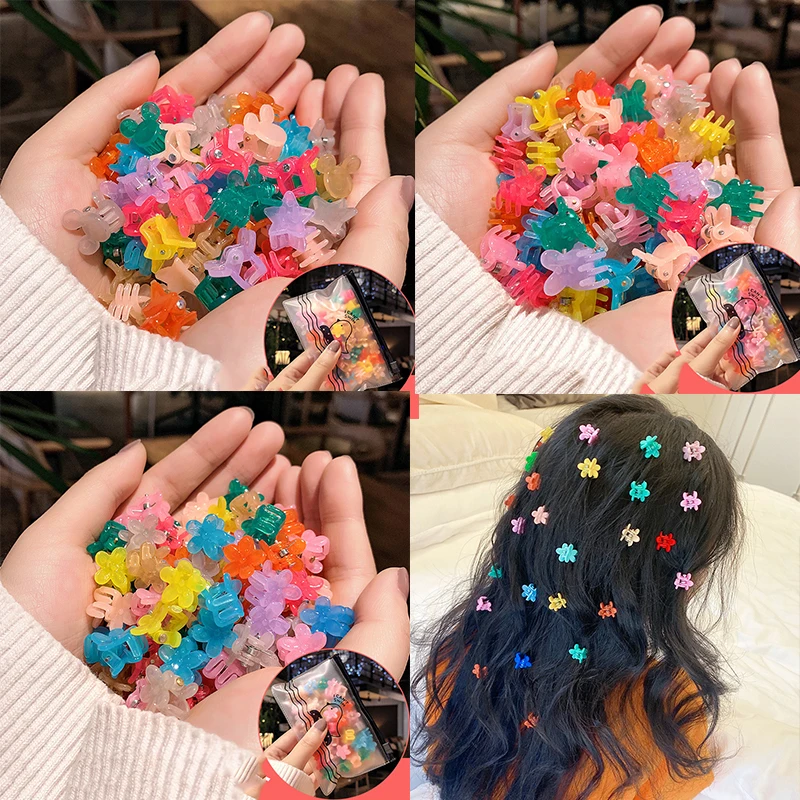 10 pcs Children's Headband Headwear Heart Hair Korean Version Cartoon Girl Rubber Band Sweet Cute Hair Tie Hair Accessories