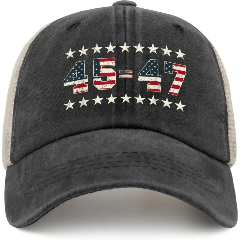 Trump 45 47 Vintage American Flag Retro Baseball Cap Camp Has All Black Womens Golf Hats Gifts