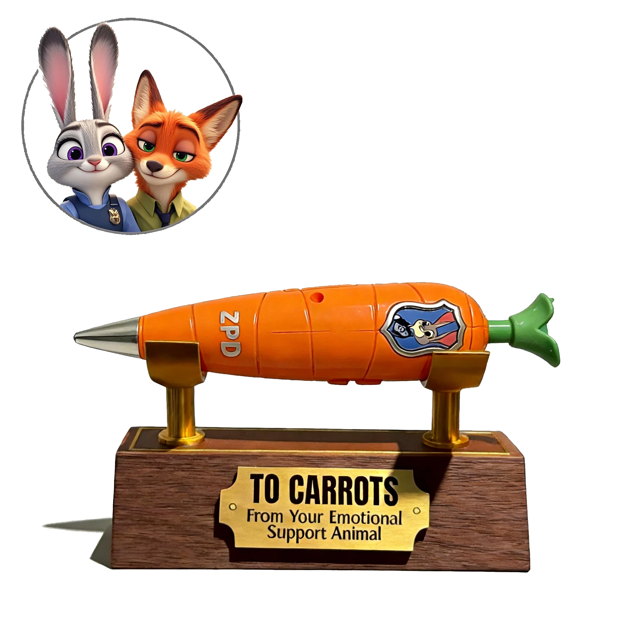 다기능 Zootopia 2 3D 프린팅 스탠드 및 주디의 당근 보이스 레코더 | 60년대 미니 녹음 기능 2-in-1 젤 펜 | 발렌타인데이 선물