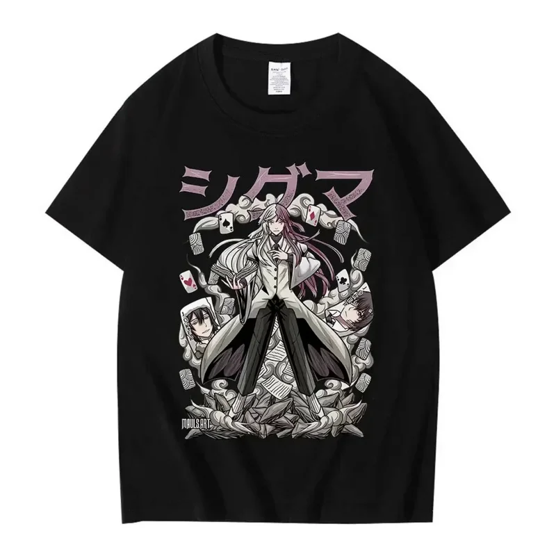 

Anime bungou stray dogs T shirt manga Sigma graphic T-shirt men women Harajuku casual cotton oversized short sleeve t shirts