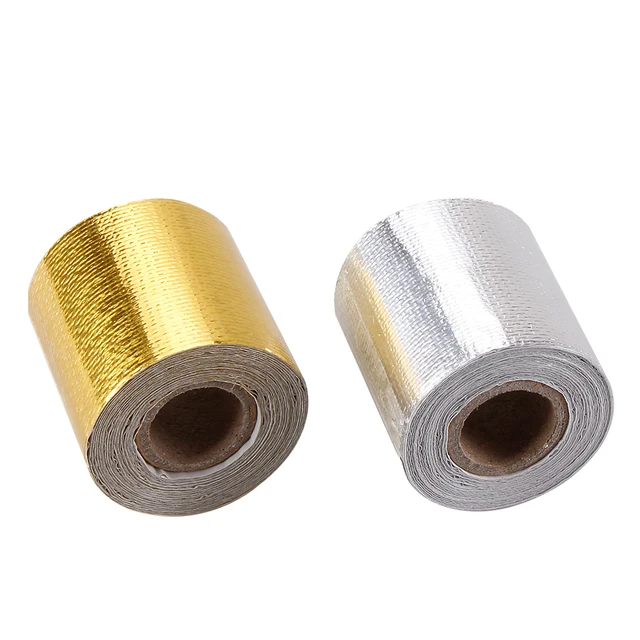 New 2'' Thermal exhaust Tape Air Intake Heat Insulation Wrap Tape Exhaust  Heat Wrap Roll Heat Shield Tape 2 Inch 5M CR1016