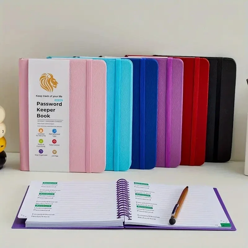 Password Book with Alphabetical Tabs-Internet Address & Password Keeper Logbook for Organization Notebook Diary Pads