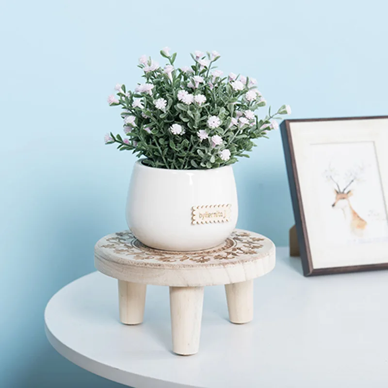 Small Wooden Flower Stand Wooden Stand Wood Base Crystal Ball Holder Vase Display Stands Bonsai Stool Display