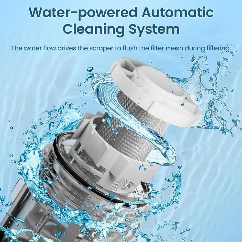 Vortopt Sediment Filter for Well Water Q700 Automatic Backwash System 40 Micron Reusable and Flushable Prefilter Filtration