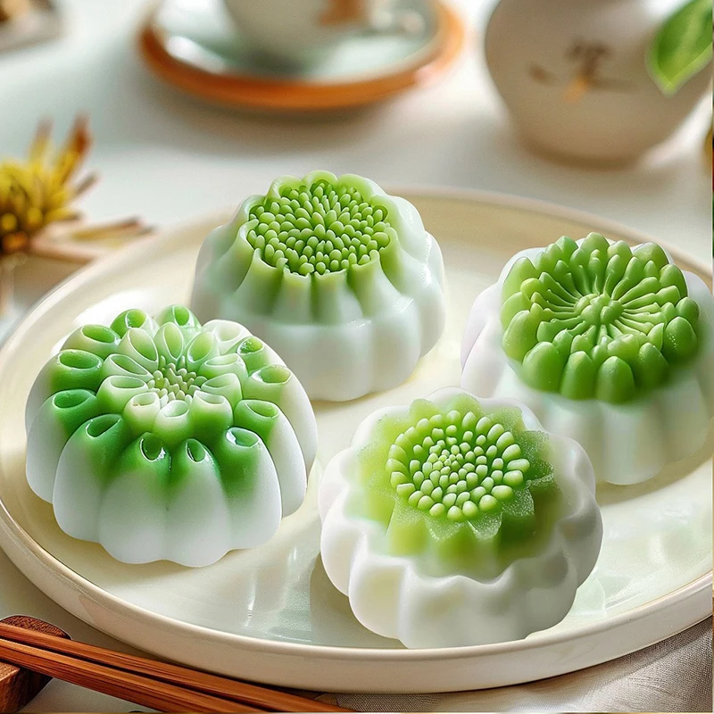 3D Lotus Silicone Molds For DIY Flowers Fondant Cupcake Candy Ice Cream Sugar Desserts Candle Soap Mid-Autumn Festival Mould