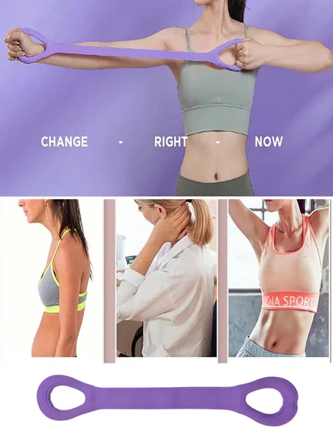 1-3pcs Fitness Stretching Belt With 8 Shaped Puller Arm Back Training Elastic Rope Yoga Auxiliary Exercise Equipment Home Female 5