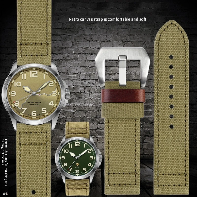 Luxury 24mm High-Quality Nylon Fabric Watch Band for Men – Premium Canvas Strap