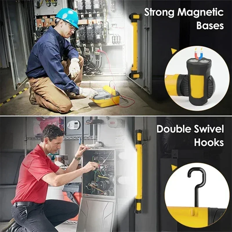 Work light 3000LM USB-C Magnetic 360&deg; Rotating Base Hooks IP65 Waterproof Car Repair Camping Emergency