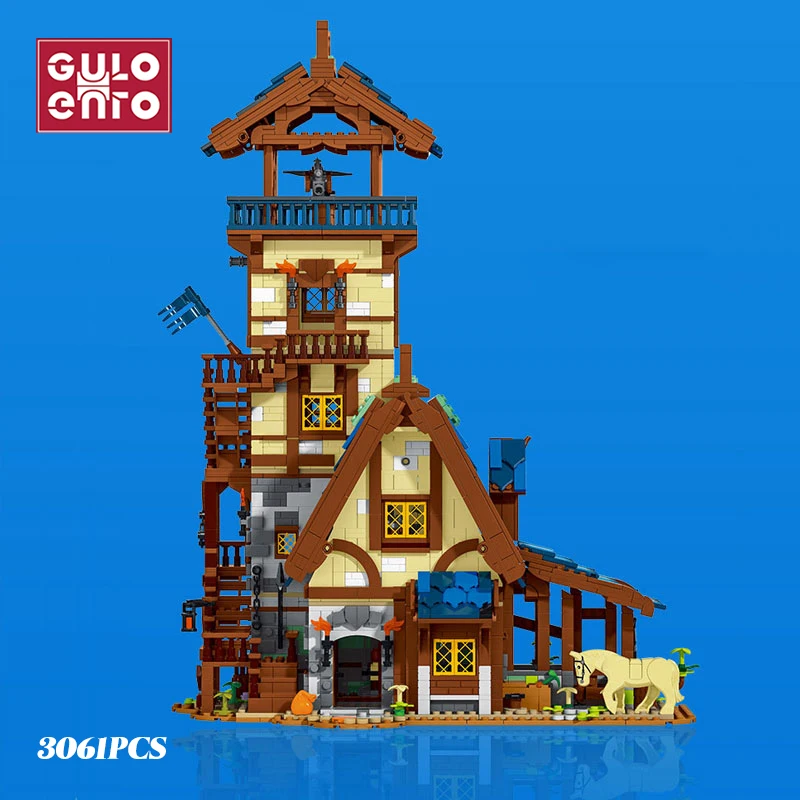 

3061PCS MOC Watchtower Model Medieval Series Creative Building Block DIY City House Bricks Street View Toys Gift For Kids Friend