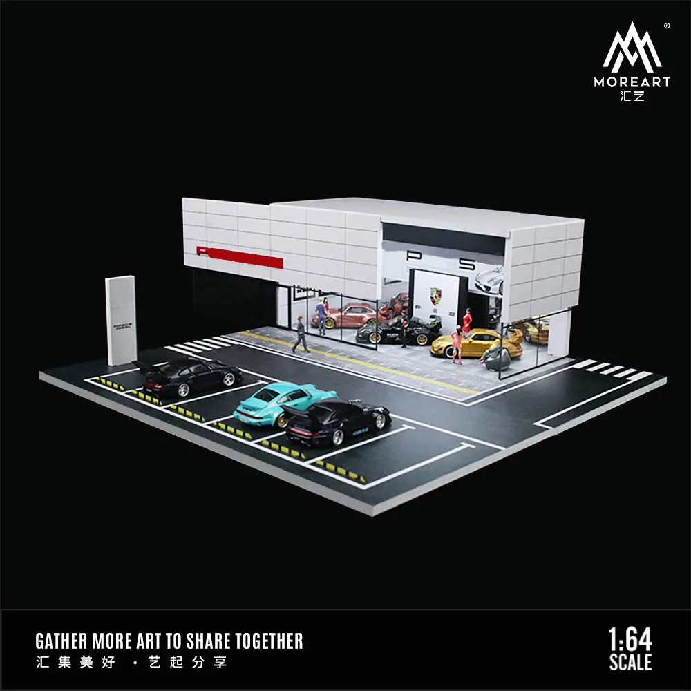 [New Lamborghini] MoreArt 1:64 Car Showroom Miniature Landscape Car Theme Diorama Car Parking Lot Car Display/Collecction 