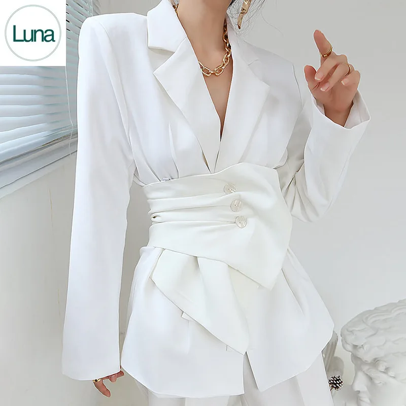 

2023 Autumn Temperament Commuting Show Slim Fragrant Korean Version White Slim Fit Single breasted Suit Collar Coat Women's Wear