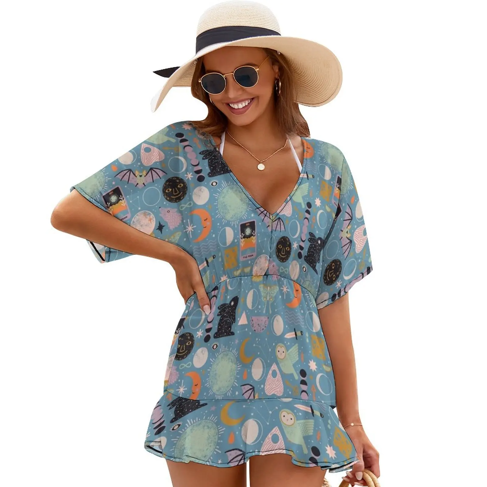 

Lunar Pattern: Blue Moon Cover Ups Evening gown Dresses gala