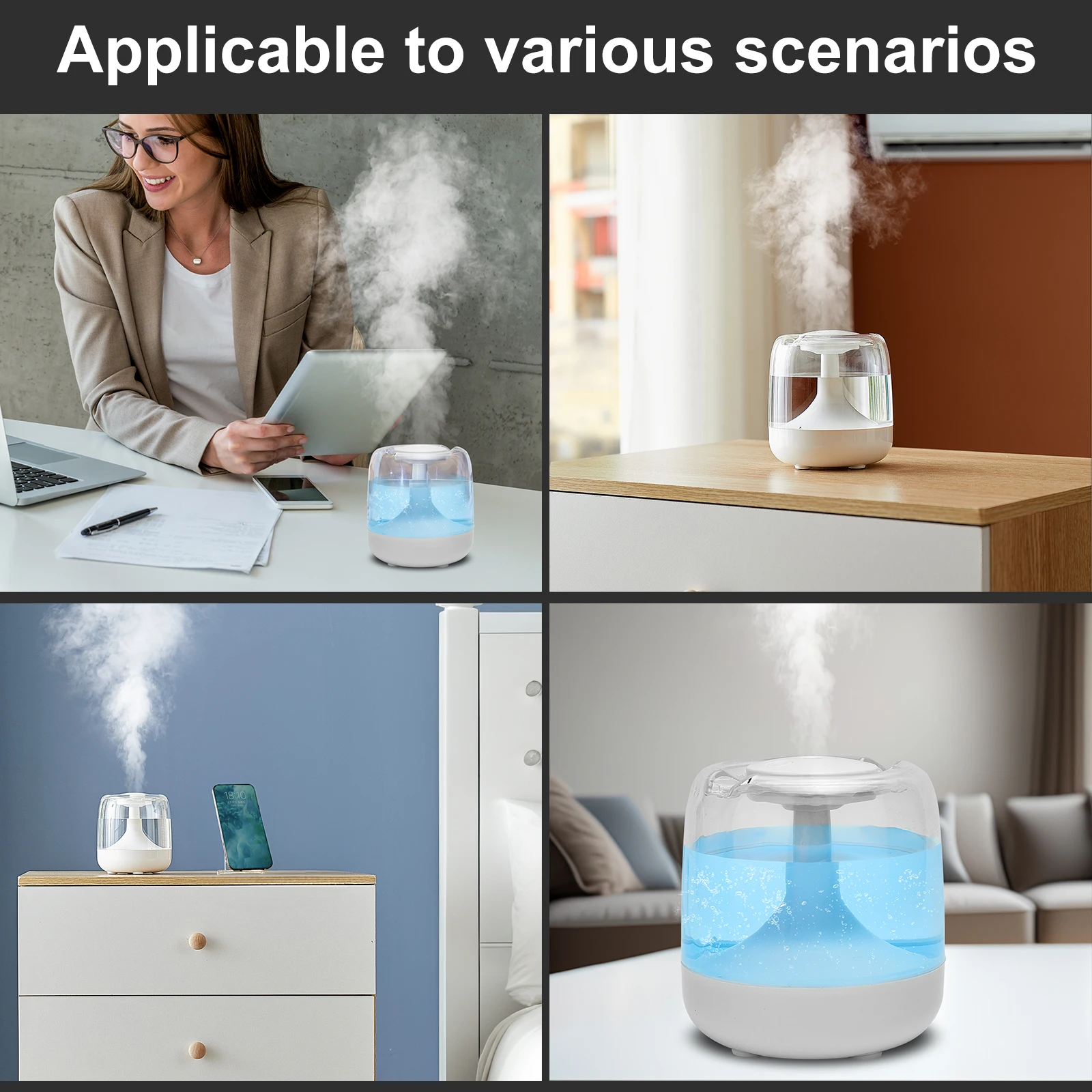Mini humidifier colorful lamp small household spray aromatherapy machine, usb air humidifier for bedroom