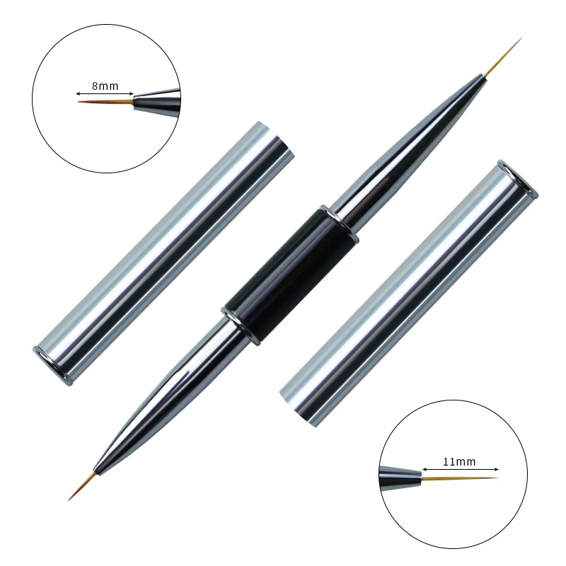Dual End Nail Art Streifen Linien Liner DIY Malerei Pinsel Flüssiges Pulver Acryl UV GEL Extension Builder Französisch Zeichnung Stift – Detail 22