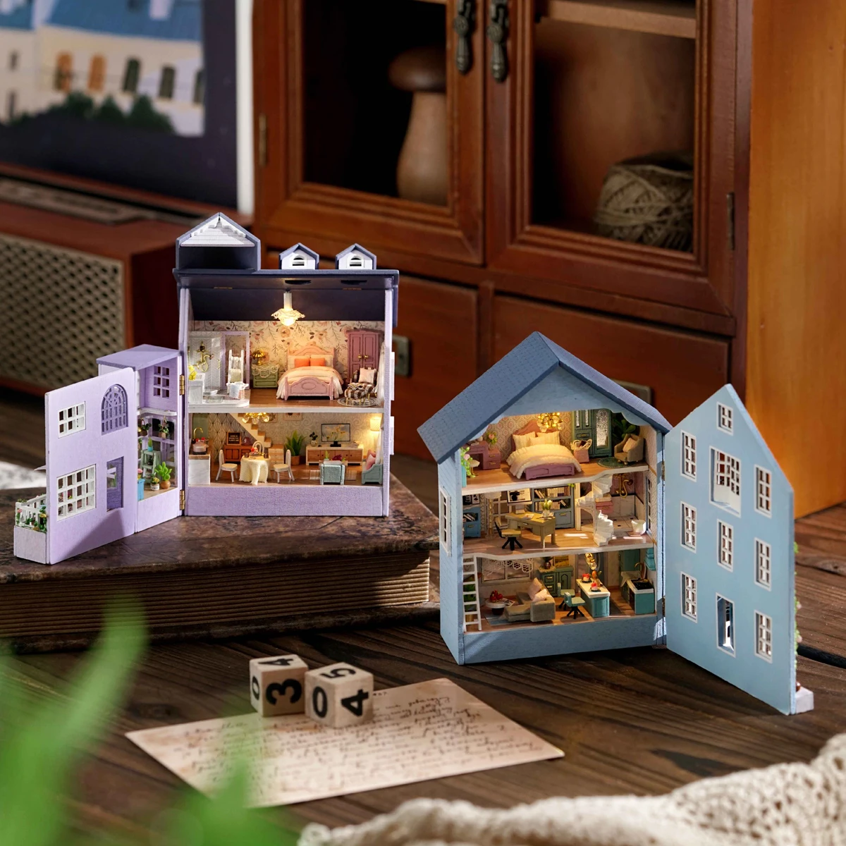 DIY Miniature Wooden Dollhouse Kit - 3D Puzzle Craft Set for Adults, Home Decor & Gift Idea