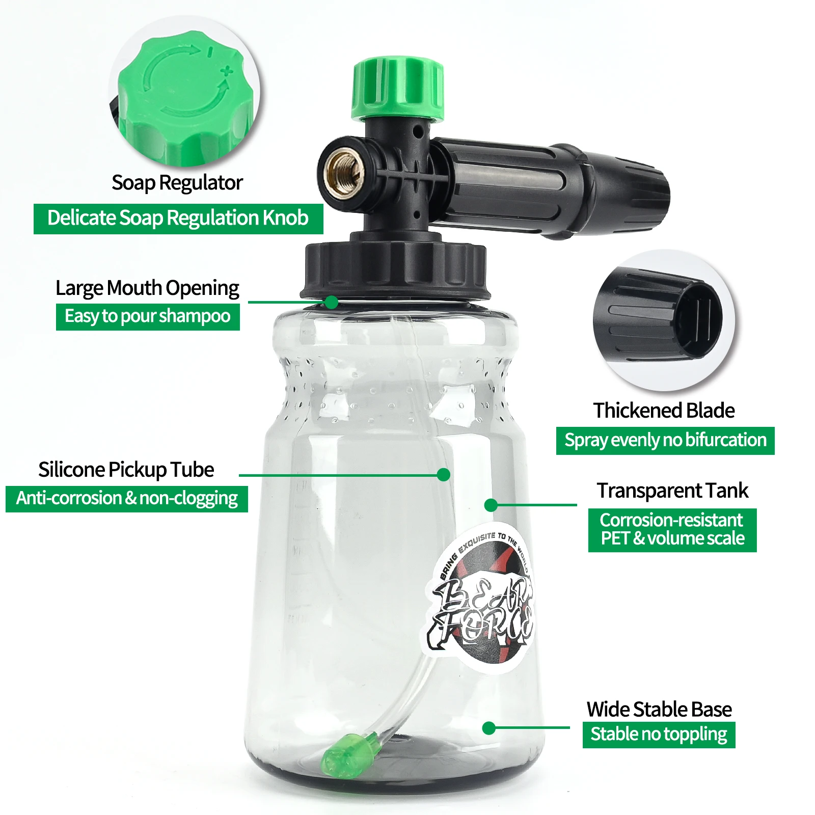 Pressure Washer Foam Cannon Foam Generator Snow Foam Lance with 1/4” Quick Connector for Portland Husky Ryobi Greenwork 5