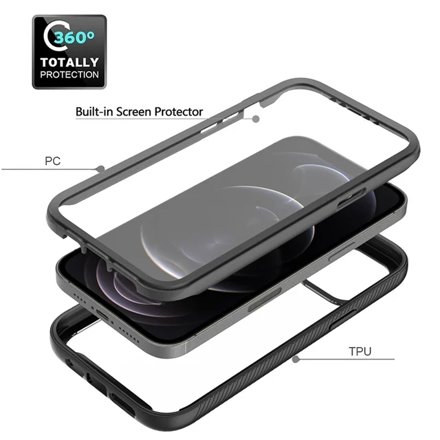 360° Full Case For iPhone 15 Pro Max 14 13 12 11 XS Screen Protector Clear  Cover