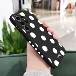 Chic French Polka Dots Phone Case Cover - Galaxy S25 (Black)
