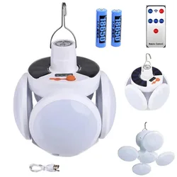 Portable Outdoor Solar-Powered LED Camping and Emergency Light - 2029 18650 Remote