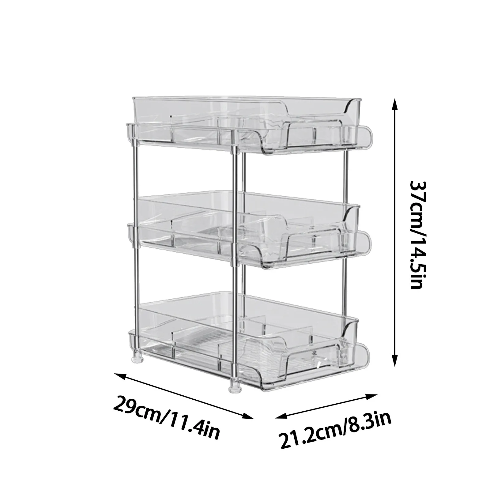 Fabspace Pull-out Home Organizer, 2 Pack 2 Tier Clear Bathroom Organizer  with Dividers, Multipurpose Vanity Counter Tray, Kitchen, Closet  Organizers