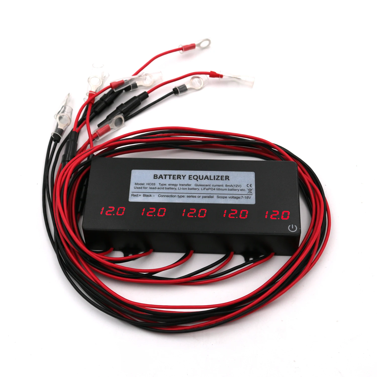 Battery Equalizer Touch Switch 5X 12V Batteries 10A 60V Current Active Voltage Balancer Li li-ion Lead Acid
