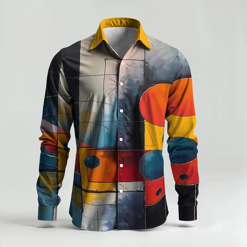 2025 New Style Spring Summer Men Shirt Set Brand Print Fashion Simple Two Piece Set Mens Luxury Lightweight Party Long Sleeves S_voghion.com