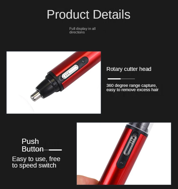 Ear Nose Hair Trimmer Men's Rechargeable Electric Shaver Trimmer Rechargeable Nose Hair Trimmer Electric Removal Clipper Razor
