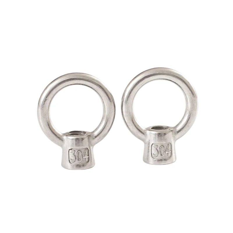 Stainless Steel 304 Japanese Eye Nuts M6 M8 M10 M12 M16 Lifting Rings Marine-Grade Hardware JIS1169 Rigging Hoisting Industrial