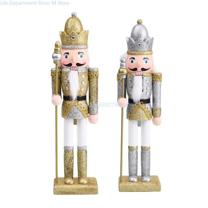 

30cm Christmas Nutcrackers Soldier Figure Glitter Wooden Nutcrackers Figurine