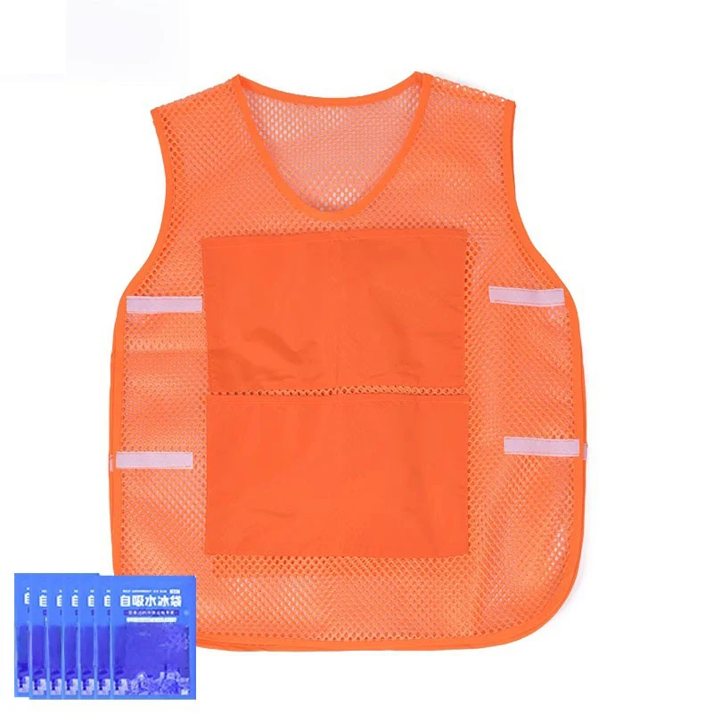 유니섹스 냉각 조끼 여름 야외 아이스 팩 조끼 고온 예방 의류 낚시 사이클링 요리사 아이스 팩 조끼