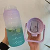 2 Liter Sports Water Bottle With Straw Large Capacity Fitness With Scale Gradient Kettle Outdoor Plastic Portable Water Bottle 4