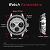 NORTH EDGE 2025 LONGWINGS Men Quartz Watch Solar Powered Stopwatch Waterproof 50M 316 Full Stainless Steel Luminous Pilot Watch 5