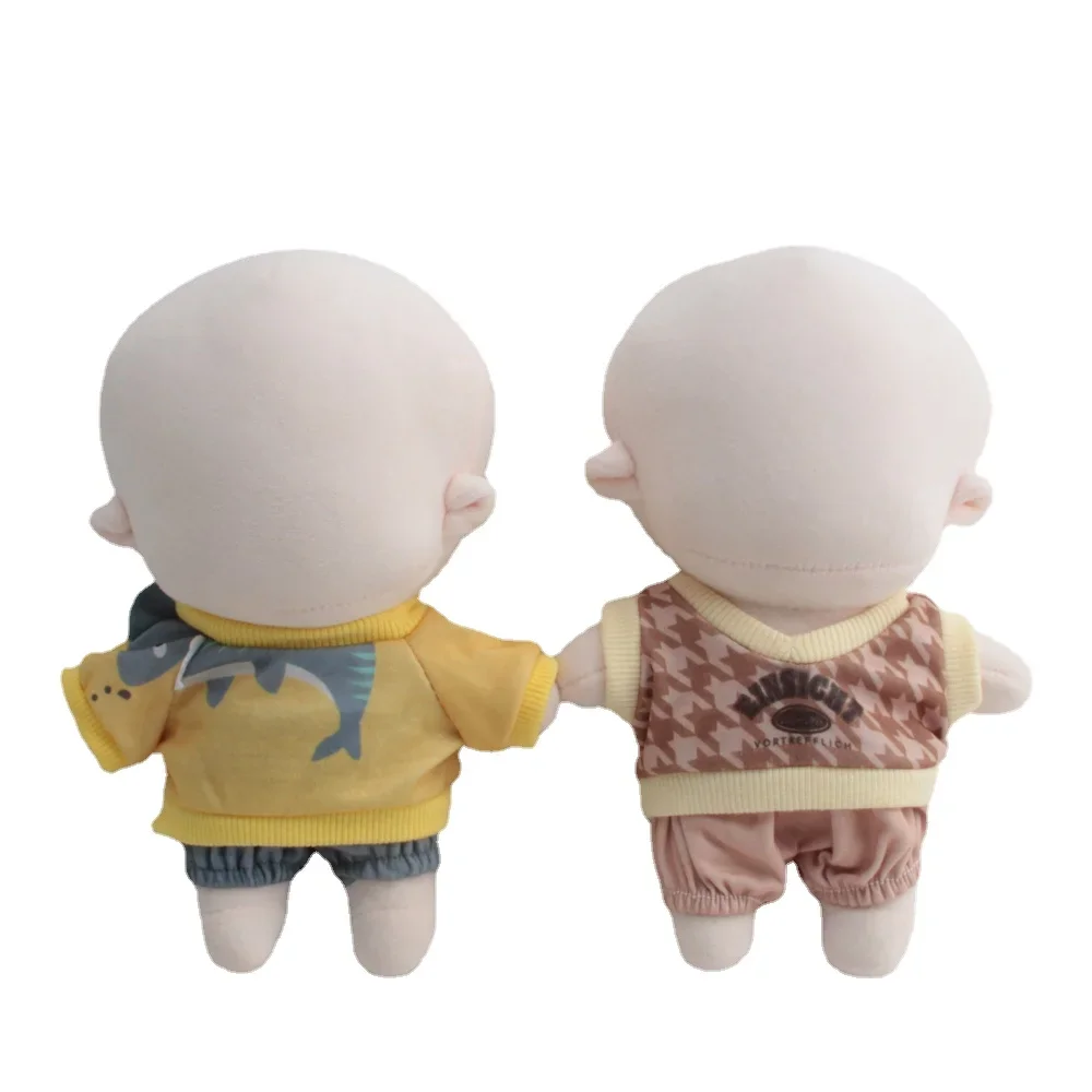 20CM Doll Clothes Set Kpop Star Doll Baby Clothing Stuffed Animal Plushie Clothes Accessories Striped T-shirt Tops+Pant +Canvas converse chuck taylor all star construct roasted a03876c chuck taylor all star construct utility canvas